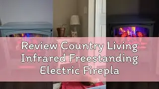 Review Country Living Infrared Freestanding Electric Fireplace Stove Heater in Black | Multiple Flam