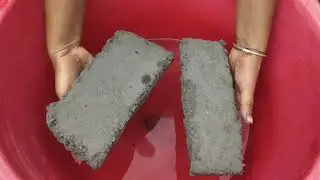 Asmr -Black charcoal with white concrete long slabs crumbling in water 💦💦#oddlysatisfying 