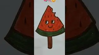 Easy watermelon🍉🍧 ice cream draring #art #ytshorts #shorts