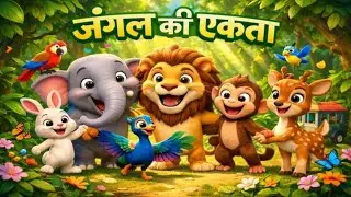जंगल की एकता | Unity is Strength | Moral Story for Kids l #naniterimorni #nurseryrhyme #hindirhymes 