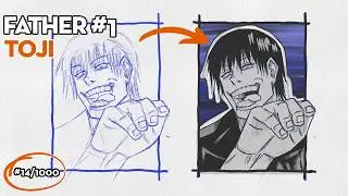 Drawing 1000 anime characters- #14 TOJI FUSHIGURO