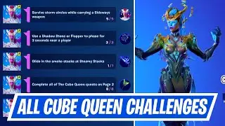 All Cube Queen Quest Challenges in Fortnite - How to Unlock Cube Queen Skin, Styles, All Rewards