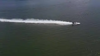 Turn 1 Drone View (4K): 2021 Guntersville Hydrofest Heat 3B