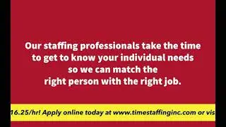 Top Pay | Time Staffing Inc - Bowling Green, Ohio