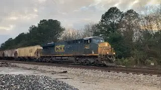 Long empty phosphate train B208 runs through Lagrange GA. 12/6/2025 5:20 PM