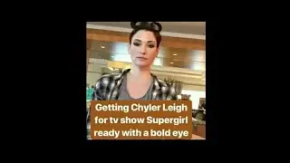 Chyler leigh puts on makeup on set Supergirl #13