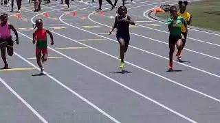 D'Marii running the 100m coming away with 1st
