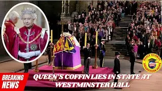 Queen Elizabeth II's Coffin Lies In State At Westminster Hall with Music, Breaking News