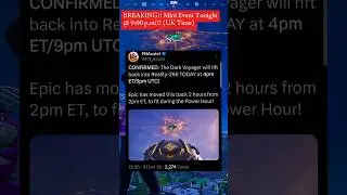 Срочная новость! Сегодня состоится мини-событие в Fortnite!!‼️ #Fortnite #fortnitenews #liveevent...