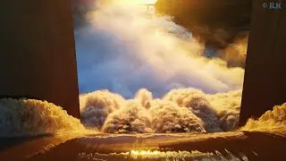 Spectacular 4K cinematic view of Gariep Dam overflowing; don't miss the last 30 seconds!