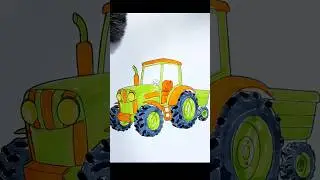 how to color tractor 🚜 #coloringadventure #coloringasmr  #artandcraft #drawing #sketch #coloringpage
