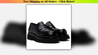 Genuine Leather Thick Soled Derby Shoes for Men's British Business Loafers Casual