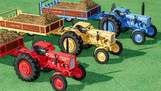 Mini Tractors with Colors - MANURE WORK with Mini URSUS Tractors - Farming Simulator 22