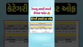 રેવન્યુ તલાટી રીઝલ્ટ જાહેર 🔥 Talati Cut-off 2025 #talatiresult #talaticutoff2025 #talati #talati2025
