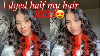 Dyed half my hair red :) + trying a new hairstyle