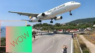 SKIATHOS 2018 - LOW LANDINGS and JETBLASTS vs. PEOPLE - Airbus A321, Boeing 717 ...