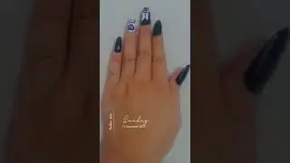 BTS nail art # black, white and purple # easy to make # without any tool # simple nail art