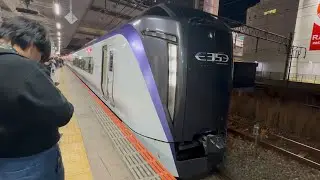 【4K高画質】【約10分遅れ】E353系ﾓﾄS119編成が特急かいじ51号竜王行きとして立川駅6番線を発車するシーン（2026.1.16 20:09）