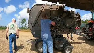 Replacing A Chain On The Baler Then Baling Hay 