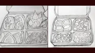 Lunch box drawing lots of food #lunchbox #drawing 