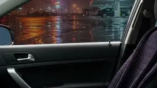 Night Study Focus ASMR | Soft Car Rain Sounds & Light Thunder for Studying