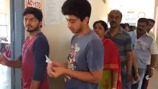 Karnataka polls 2018: A view inside a polling booth at Basavanagudi at Bengaluru