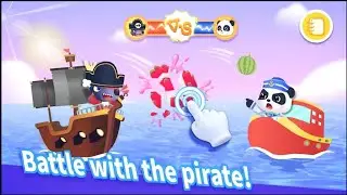 Little Panda's Sea Adventure - battle with pirate And Help People At  - Babybus Game Video