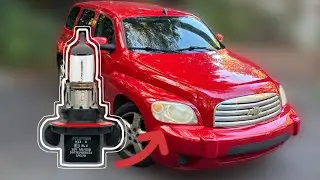 Как заменить лампу в фарах Chevrolet HHR (не снимая колесо)
