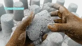 ASMR pure white cement gritty sand Crumbling 🩶