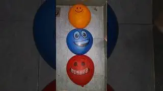 Beautiful colorful face emoji balloons Popping reverse satisfying #balloon #balloonpopping