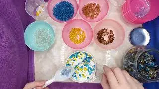 [ASMR] Classify colorful small objects/stones/glazed/ceramic balls/gravel into plastic boxes