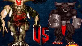 Icon of Sin (titan) vs Will Smith - Colorful Hell Monster Infighting - DOOM ARENA video game battles
