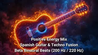 Positive Energy Mix &ndash; Spanish Guitar & Techno Fusion Beta Binaural Beats (200 Hz / 220 Hz)