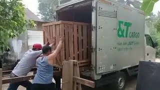 proses packing dan menaikkan mesin sumur bor jy100