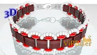 Браслет из бисера, твина и тилы. 3D урок