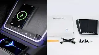 Model 3 Highland/Model Y Juniper Center Console Wireless Charger with Shortcut Buttons & Ambient LED