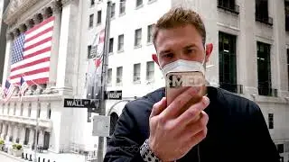 Empty Wall Street: Economic Financial Crisis, NYC COVID Lockdown Stock Footage