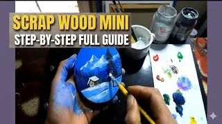 Tiny Wood, Big Art! 🪵 Miniature Scrap Wood Painting Tutorial