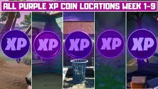 All 36 Purple XP Coins Locations in Fortnite (week 1-9)! - Secret XP Coins Chapter 2 Season 2