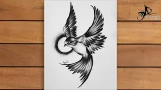 Tattoo design of a bird flying || How to draw bird || easy and cute bird drawing idea