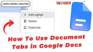 How To Use Document Tabs to Organize Sub Pages inside One Google Doc File