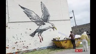 'A Great British Spraycation' street art (Banksy) (UK) - BBC News - 14th August 2021