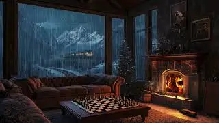 Fall Asleep to the Rhythmic Sounds of Rain and a Crackling Fire in the Forest