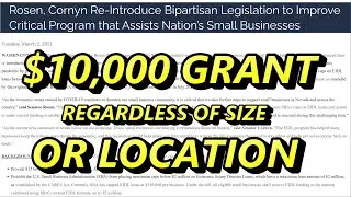 NEW EIDL GRANT (ENSURING INCREASED DISASTER LOANS) EIDL for SMALL BUSINESSES ACT - Re-introduced