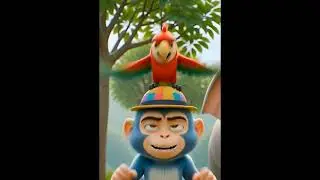 शरारती बंदर🐒 (Naughty Monkey)#cartoon #monkey #viral #babytoons #animation