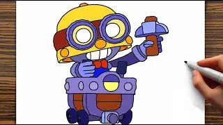 How to draw CARL from Brawl Stars | Step by step