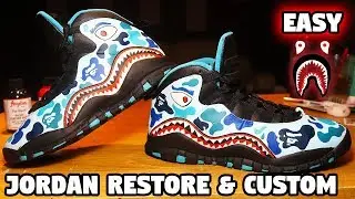 Simple Bape Jordan 10 Restore & Customs 🔥🔥 Super Fresh
