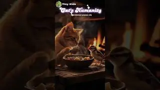 Cat's humanity for a poor bird#short#catvideos#tinykids