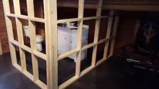 Upstairs loft bedroom project Day 1 - Framing in the bathroom