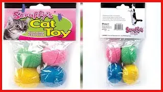 Boss Pet 04467 Scruff's Colorful Kitty Springy Foam Sponge Balls 4 Pack, Multicolor